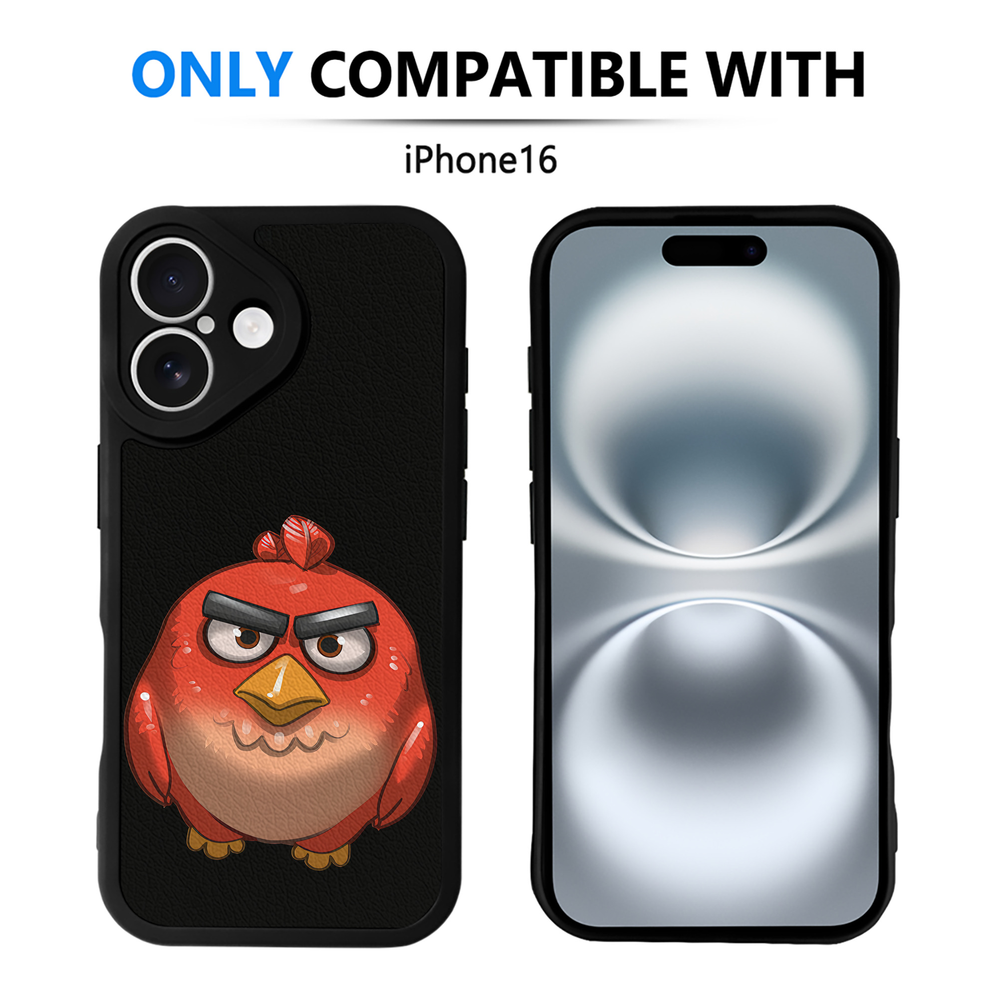 （画像用） Angry Birds アングリーバード 【iPhone 16シリーズ対応】シリコンスマホケース（レザー調） 材質：シリコン